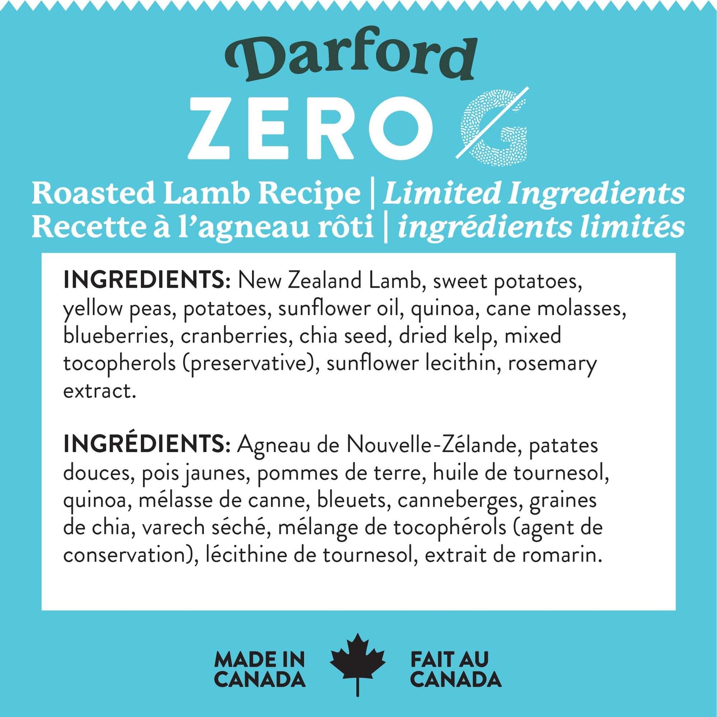 Zero/G Roasted Lamb Recipe Mini Dog Treats, 12 oz