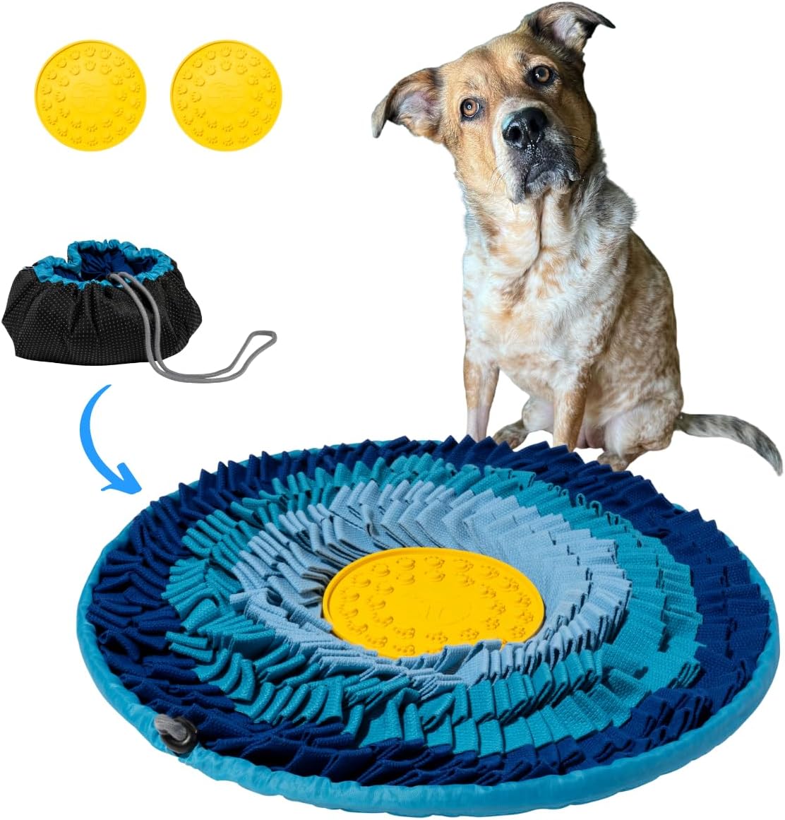 Simply Stellar Snuffle Mat for Dogs, Lick Mat for Dogs, 2 in 1 Dog Sniffing Mat and Lick Mat Combo, Pet Enrichment Toy Puzzle, Slow Feeder, Portable, Non-Slip
