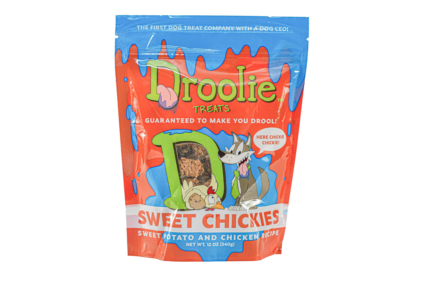 Droolie Treats Sweet Chickies Dog Treats, Sweet Potato and Chicken, Soft and Chewy, 12 oz