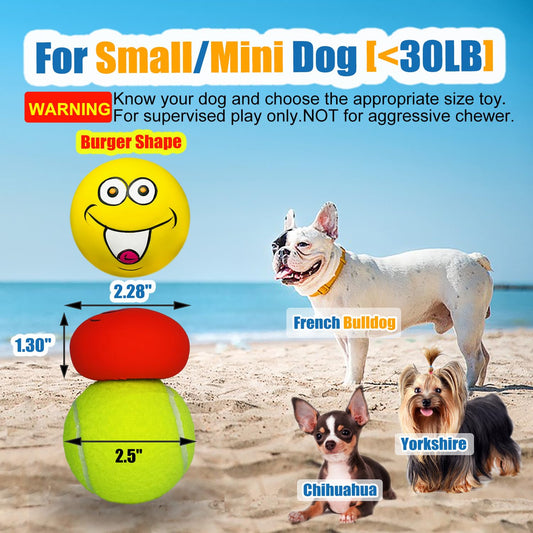 HOLYSTEED Latex Dog Squeaky Toys Rubber Soft Dog Toys Chewing Squeaky Toy Fetch Play Balls Toy for Puppy Small Pets 6pcs for Mini, Small Breeds, 2.28"*2.28"*1.30"