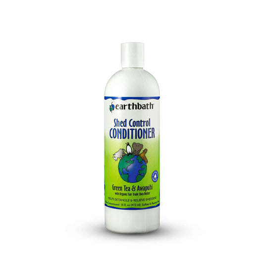 earthbath, Green Tea & Awapuhi Shed Control Dog Conditioner - Cruelty Free Dog Shampoo, Helps Relieve Shedding & Dander, Gentle Dog Wash, Made in USA, Dog Bathing Supplies - 16 Oz (1 Pack)