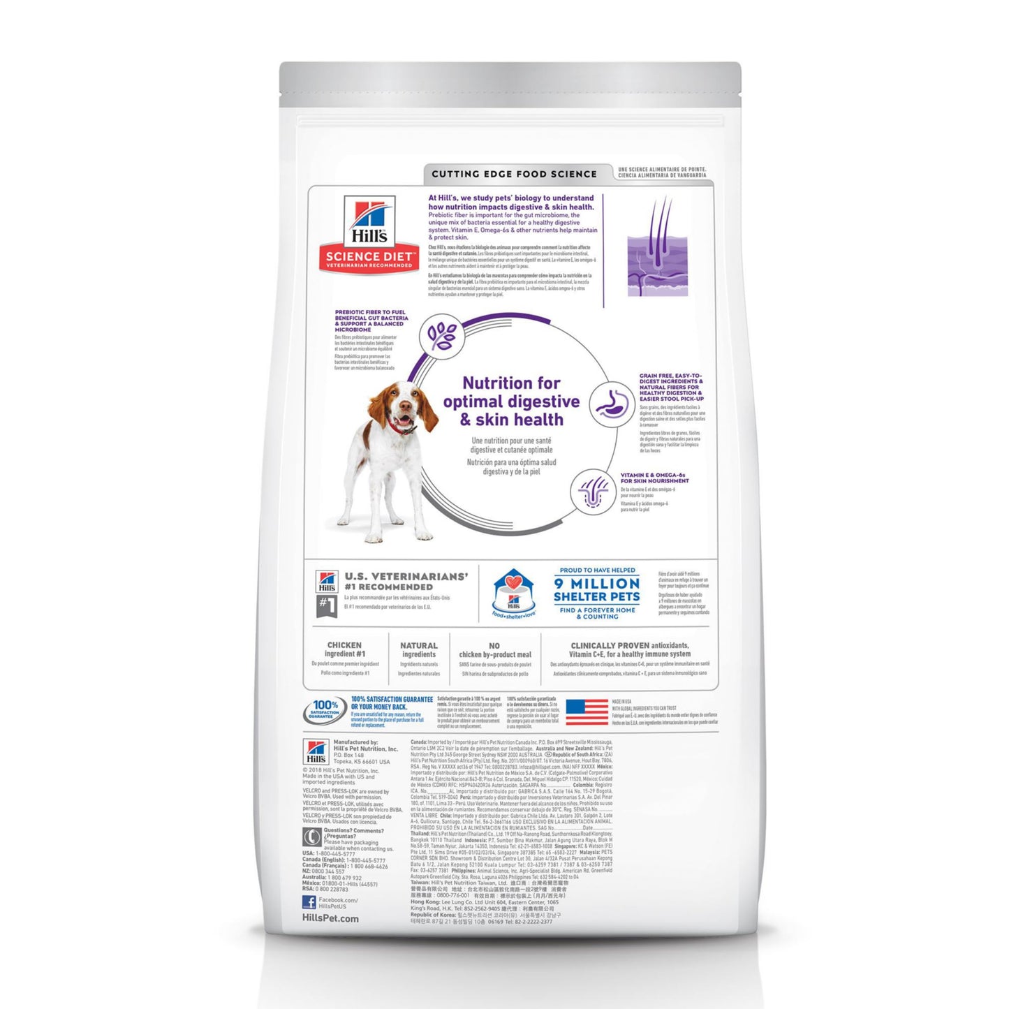 Hill's Science Diet Sensitive Stomach & Skin, Adult 1-6, Stomach & Skin Sensitivity Support, Dry Dog Food, Grain Free Chicken & Potato, 24 lb Bag
