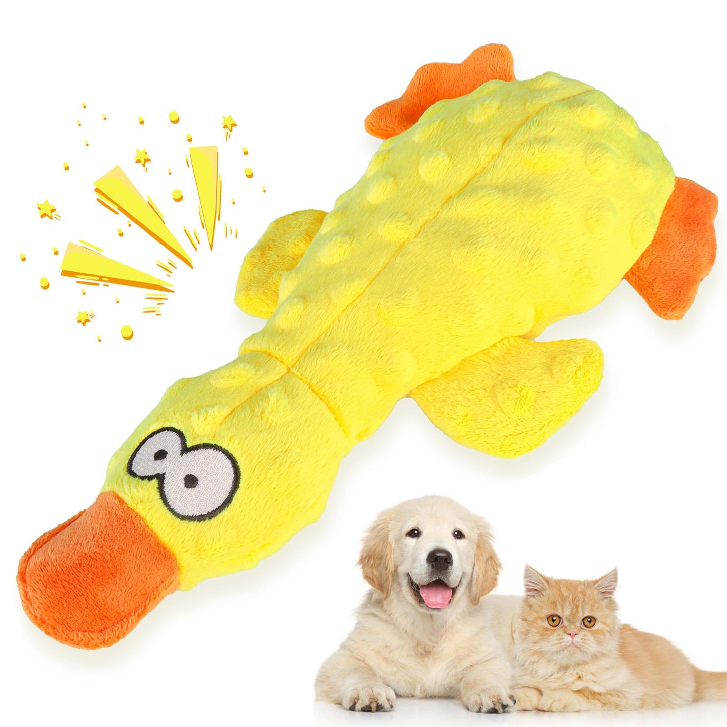 EZBNG 2025 New Calming Duck,Calming Duck Toy for Dogs Yellow Stuffed Ducks Dog Chew Toys, Calming Dog Toys for Indoor Dogs Puppy (Yellow)