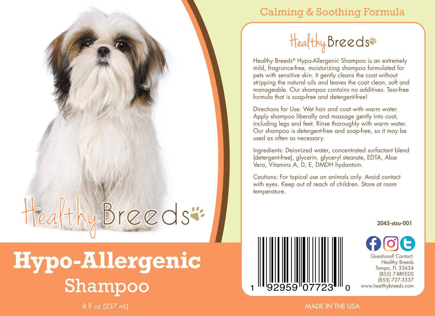 Healthy Breeds Shih Tzu Hypo-Allergenic Shampoo 8 oz
