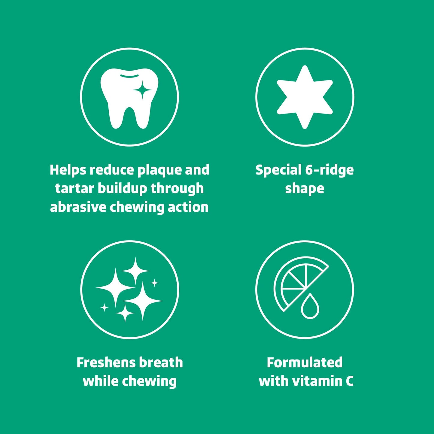 Amazon Brand - Wonder Bound Beef Flavor Dental Sticks for Large Dogs (Over 30 lbs), 6-Ridge Shape for Plaque & Tartar Control, Freshens Breath, Formulated with Vitamin C, 40 Count (Pack of 1)