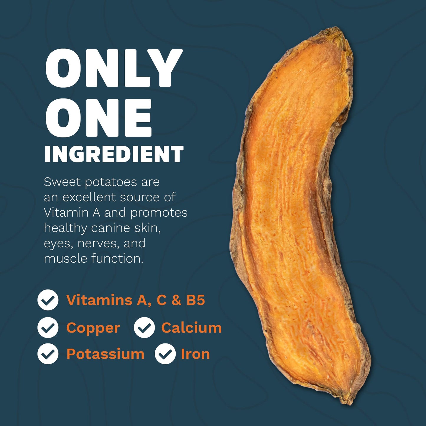 CHOOCHER Dehydrated Sweet Potato Dog Treats - High Fiber Gluten Free & Vegan Dental Chews for Small Medium Large Dogs - Made in USA Dog Chews for Training Teeth Cleaning & Healthy Digestion