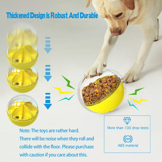 Monotre Dog Treat Ball, Dog Food Puzzle Slow Feeder Interactive Squeaky Mental Stimulation Toys, Cat Treat Dispenser Puzzle Toys Active Rolling Balls for Medium/Large Dog Breeds