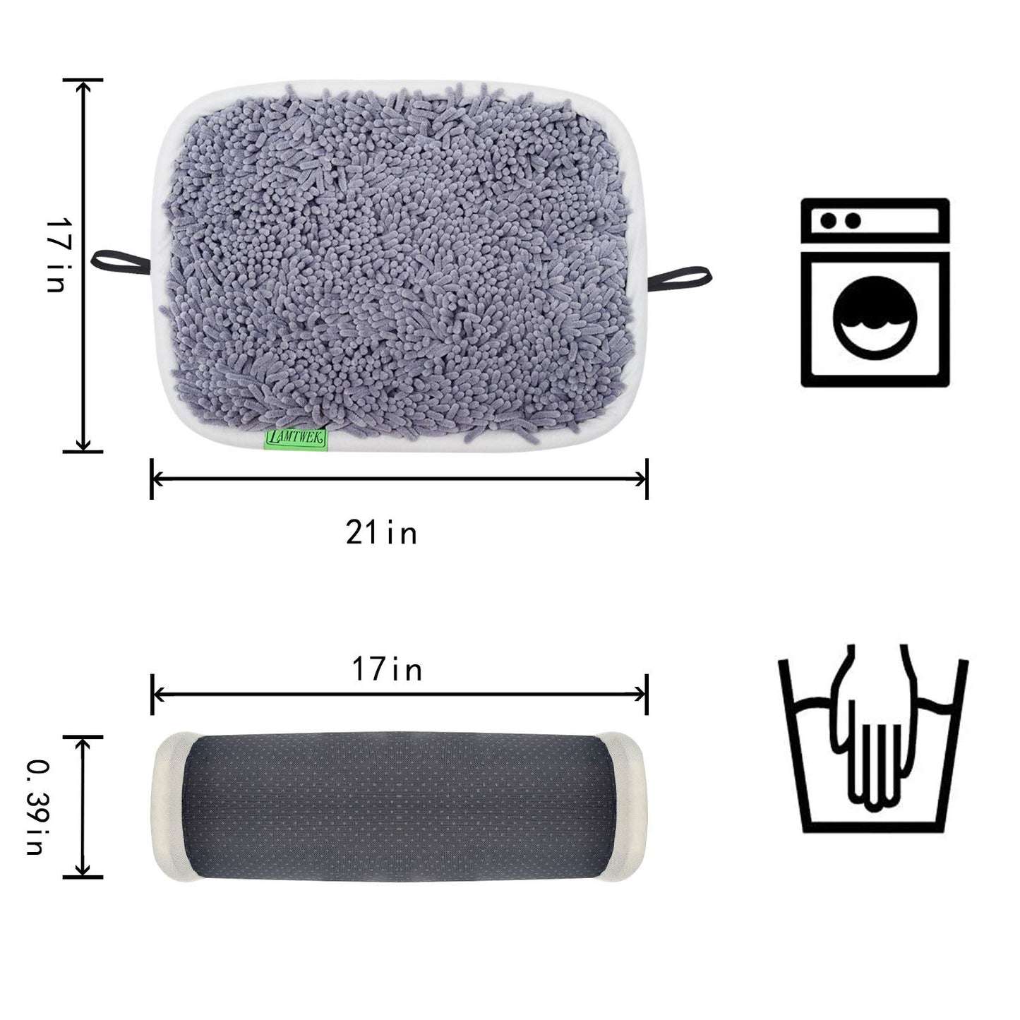 LAMTWEK Snuffle Mat for Dogs, 17" x 21" Dog Snuffle Mat Interactive Feed Game for Boredom, Encourages Natural Foraging Skills and Stress Relief, Easy to Fill Machine Washable