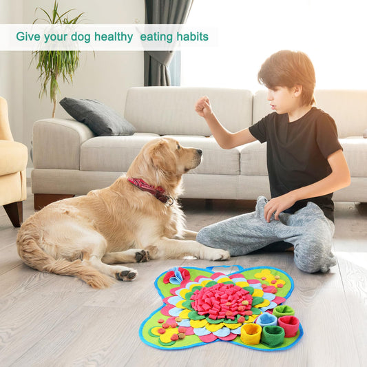 ORIA Snuffle Mat for Dogs, 20x20'' Interactive Dog Sniff Mat for Boredom, Slow Eating Keep Busy, Encourages Natural Foraging Skills, Pet Foraging Mat for Dogs Cats Rabbits