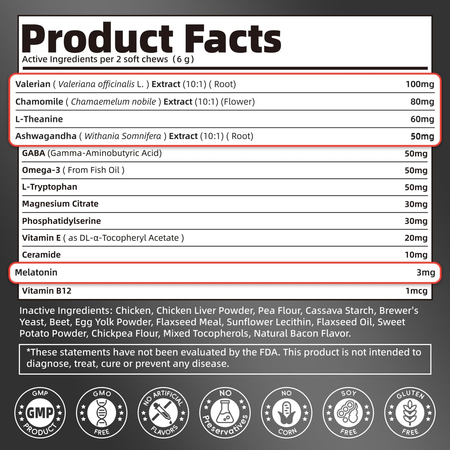 POPPAW Melatonin for Dogs, Calming Chews with Valerian Root & L-Theanine for Sleep Aid & Emotional Support, Calming Treats for Stress Anxiety Relief - Thunder, Fireworks, Barking, Bacon Flavor, 60Ct