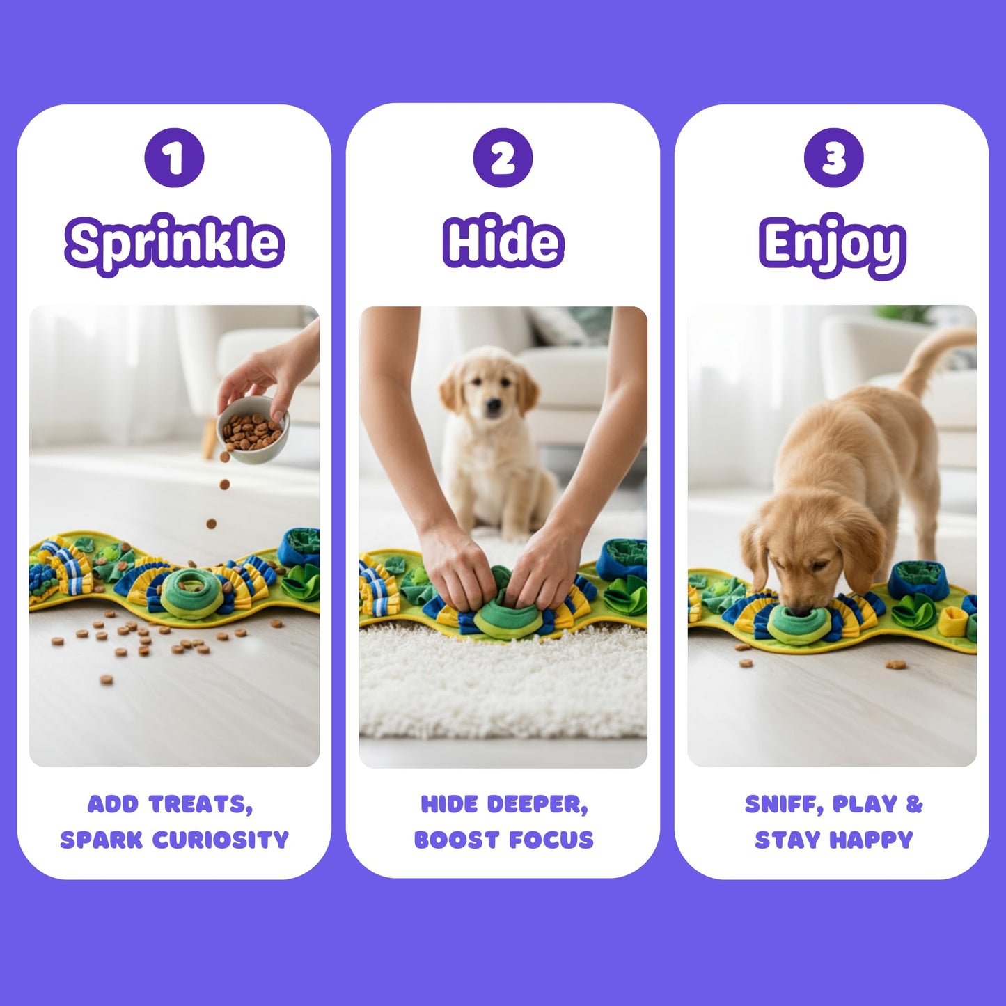 PAWLUDE Snuffle Mat for Dogs 39 x 12 in - Digging Mat Encourages Interaction and Enhancing Pet Wellbeing, Pet Training Sniff Pad, Digging Dog Toy for Feeding and Play, Nosework Treat Matt