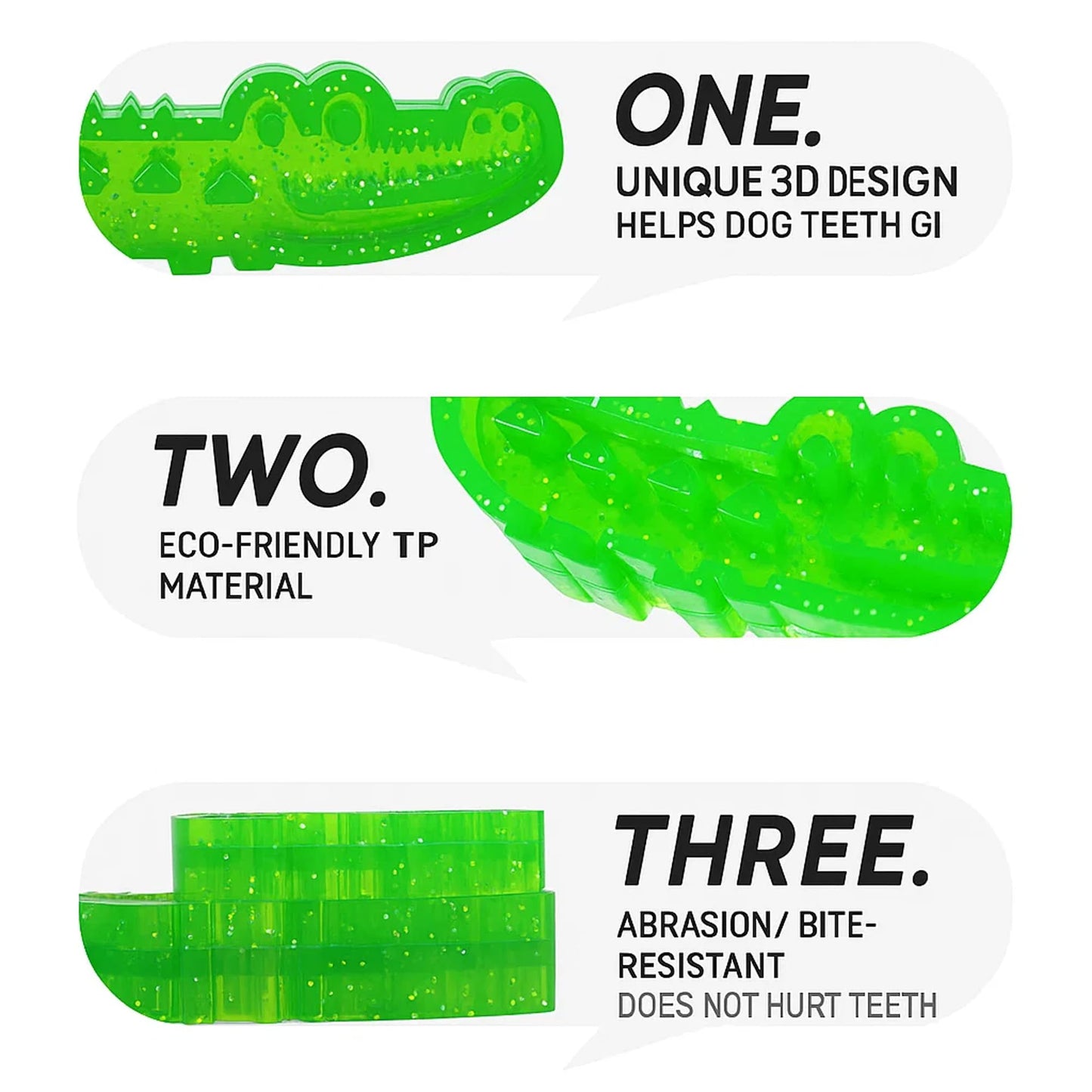 Lettuce Pets, Slow Feed Chew and Fetch Crocodile, Dog Slow Feeder Puzzle Toy, Easy to Clean Construction, Alligator Dogs Chew Toy for Large, Medium & Small Dogs Teeth Cleaning (Green, Large)