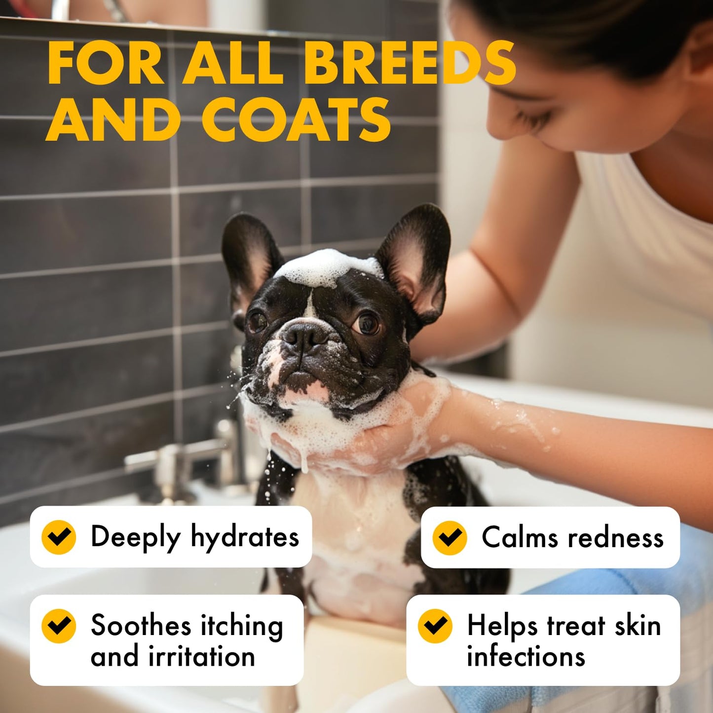 LEGITPET Oatmeal Dog Shampoo & Conditioner Itch & Allergy Relief with Honey & Aloe Hypoallergenic Gentle Calming Formula for Sensitive Skin & Dandruff Safe for Puppies Best for All Breeds 2 x 16oz