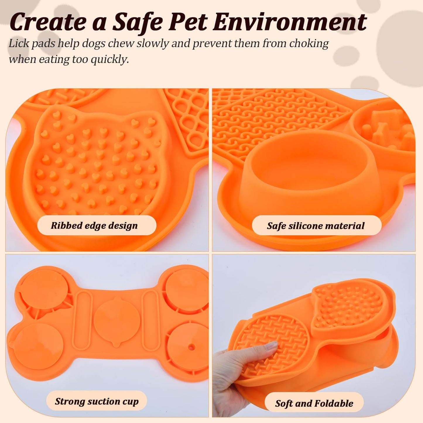 Silicone Slow Feeder Bowl, Lick Mat with Suction Cups for Dog Cat, Snuffle Feeding Mat for Dry and Wet Food, Interactive Sniff Mat for Bored Puppy Anxiety Relief, Blue