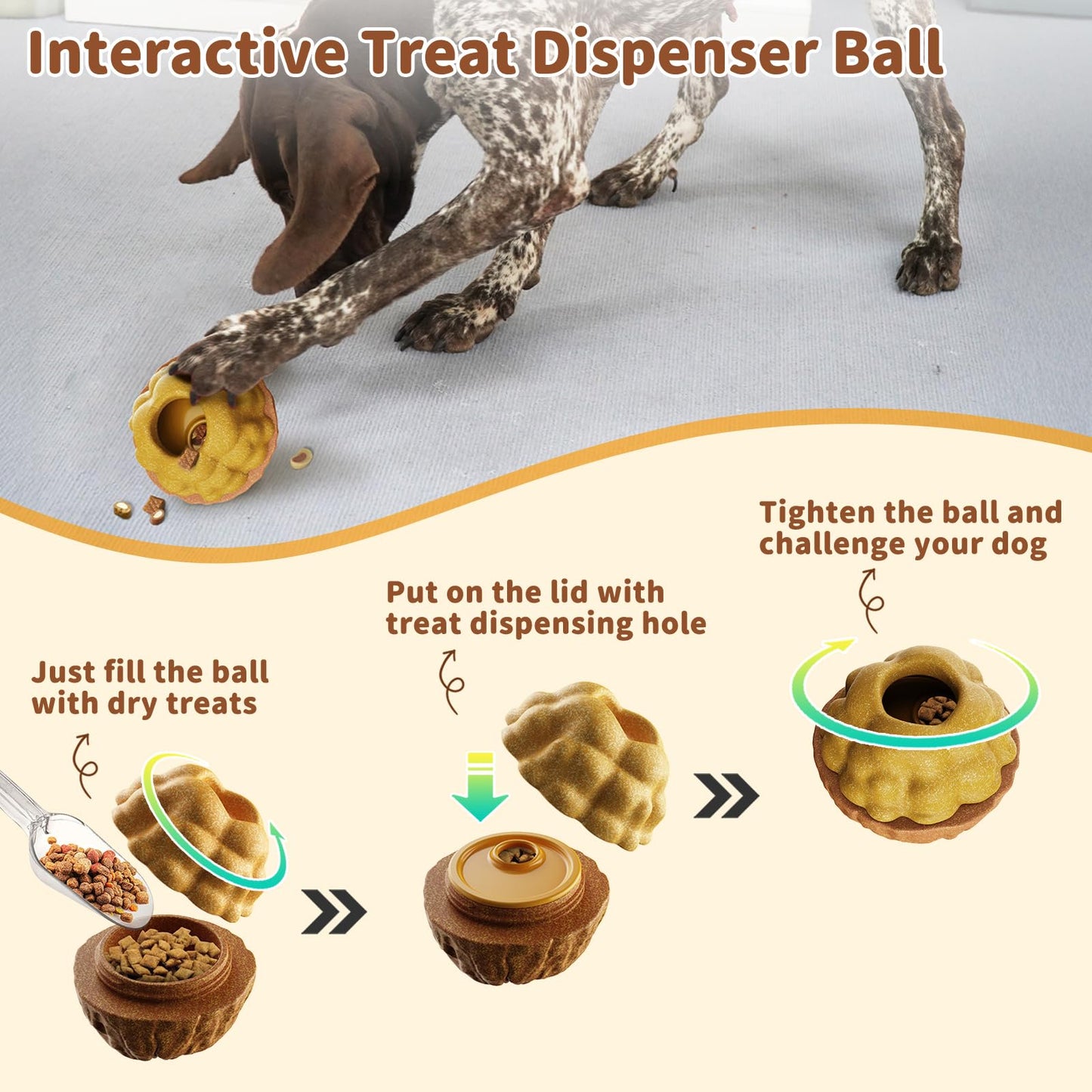 JoyBruko Interactive Dog Toys for Aggressive Chewers, /No Oil Needed/Smooth Screwing Frozen Treat Freezable Dog Puzzle Treat Dispensing Toy to Keep Them Busy for Small Medium Large Breeds