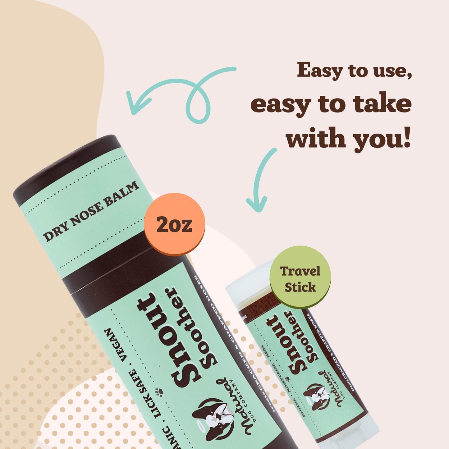 Natural Dog Company Snout Soother Travel Dog Nose Balm Stick – 0.15 oz Chapstick-Size Stick – Organic, Plant-Based, Lick-Safe Balm for Dry, Cracked, Crusty & Hyperkeratosis Noses – Made in USA
