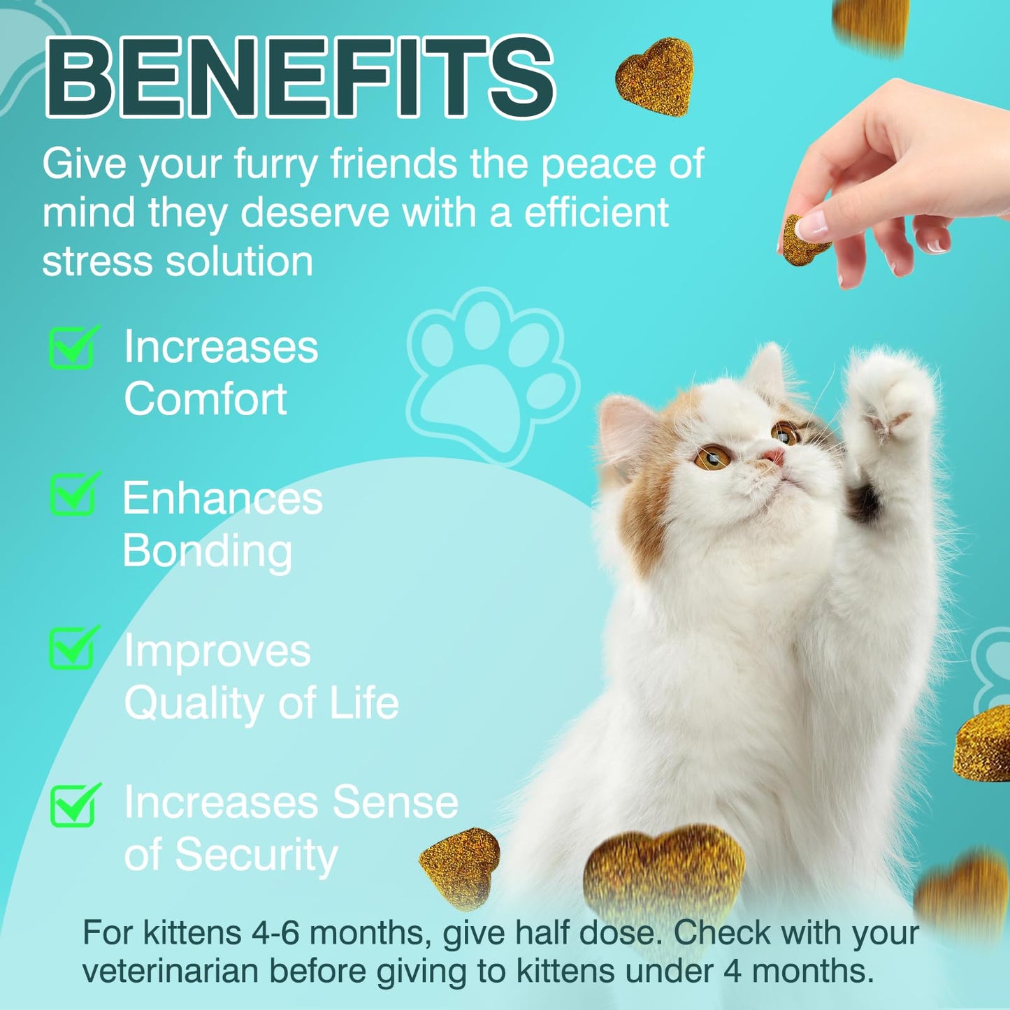 MNQAXZ Cat Calming Treats, 140 Soft Chews to Relieve Anxiety, Stress & Prevent Bites, Perfect for Travel & Veterinary Visits, Soothing Calming Care for Indoor Cats Chicken Flavor 7.41 OZ
