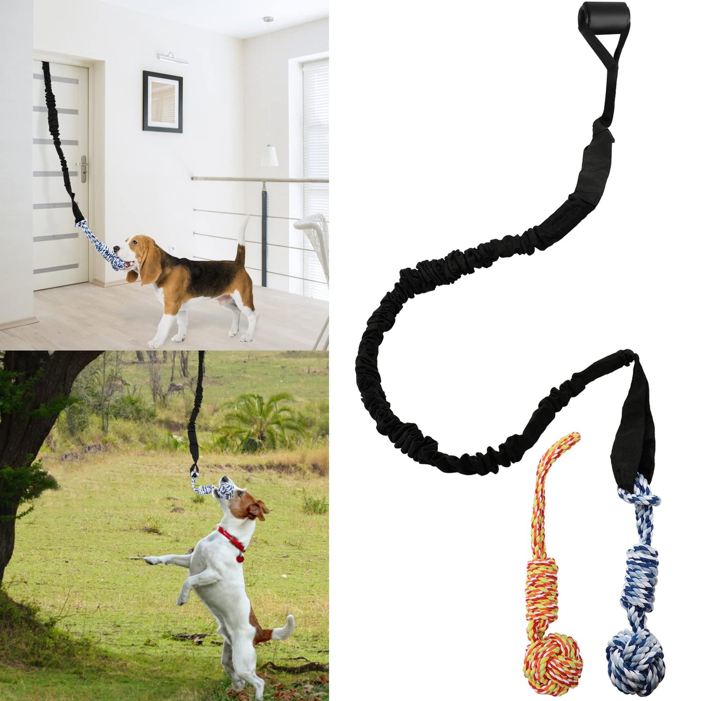 LWBMG Dog Jute Bite Pillow, Durable Biting Pad with 3 Strong Handles, Tough Tug of War Toy for Dogs, Perfect Pull Toy for Medium Large Dogs Training Interactive Playing