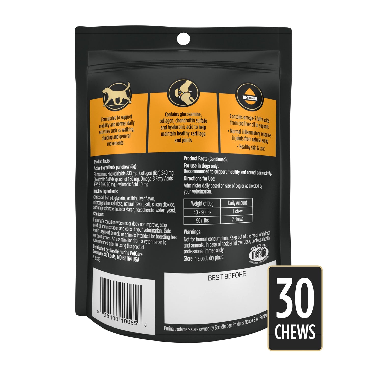 Purina Pro Plan Veterinary Joint Care Supplement for Large Breed Dogs - 30 ct. Pouch