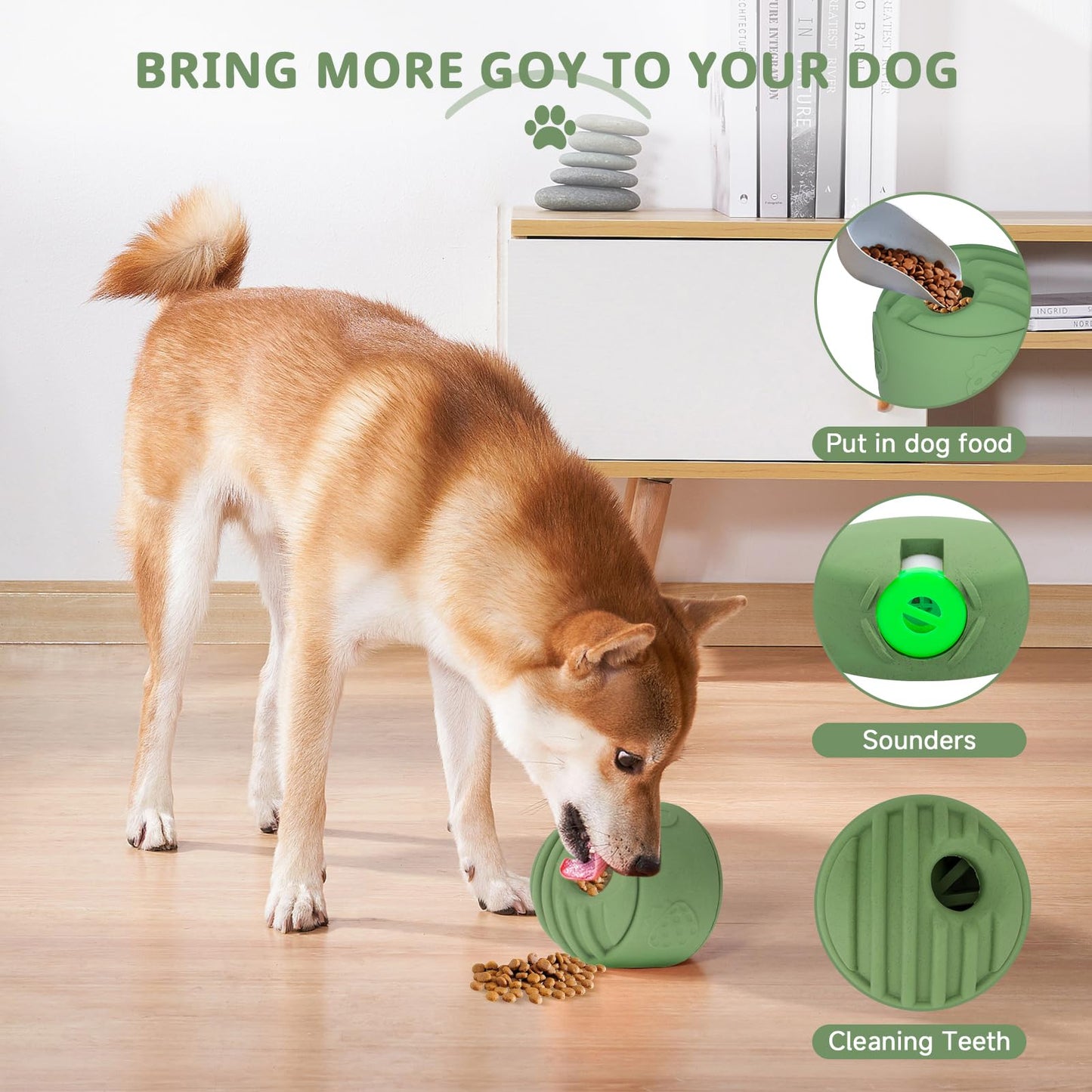 ATDOALL Interactive Dog Puzzle Toy, Treat Dispensing Dog Enrichment Toys, Large Chew Toy - Puppy Boredom Relief, Dogs Treat Balls, Sturdy Frozen Treat Toy for Medium and Large Dogs