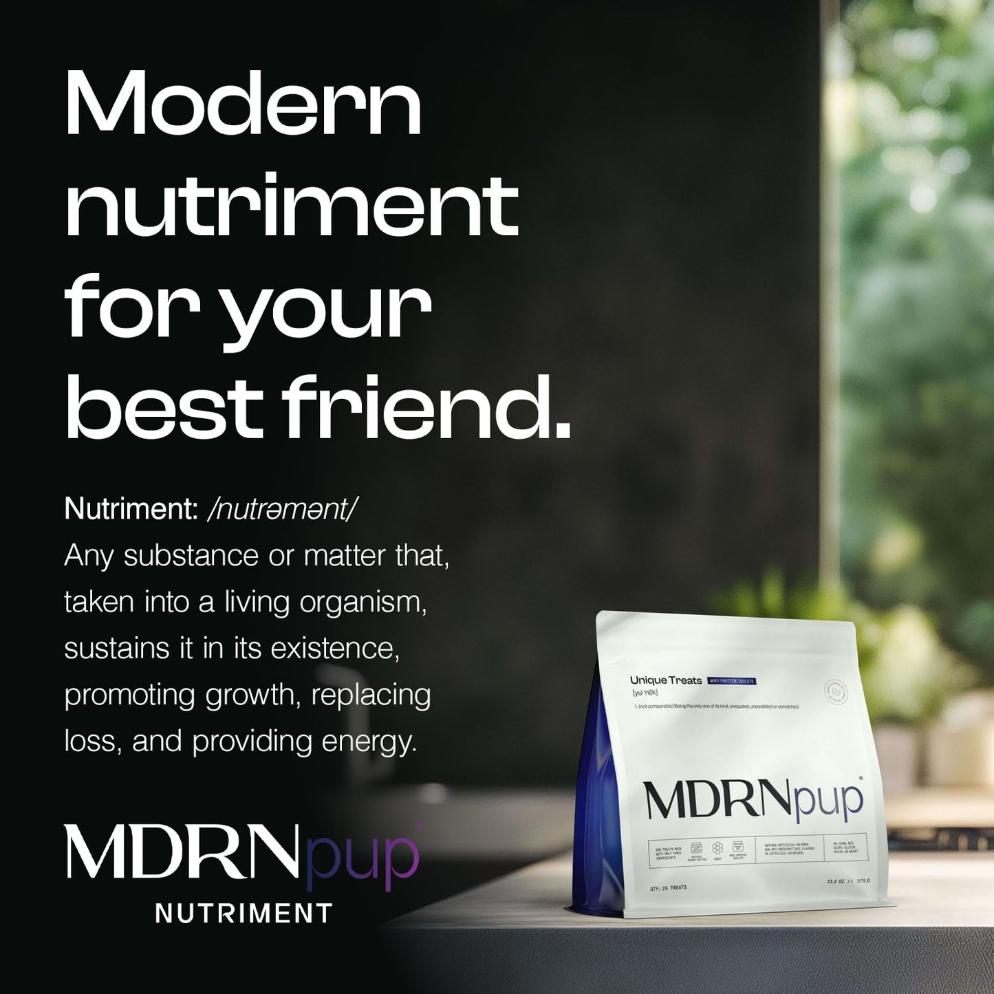 MDRNpup® Unique Dog Treats, Human Grade and All-Natural, Only Five Ingredients, High Protein - Amino Acids, Nothing Artificial, Soft Baked in The USA (13.2 Ounce, Veggie Protein Blend)