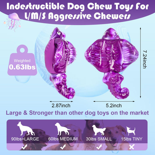 loncoldy Tough Dog Toys for Aggressive Chewers, Indestructible Chew Toys for Dogs, Interactive Large Dog Toy to Keep Them Busy, Super Chewer Dog Toy for Large Medium Breed, Gifts for Dogs