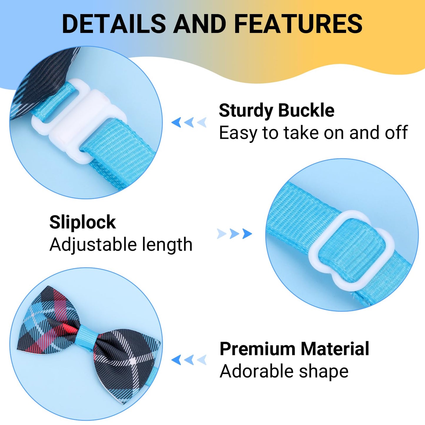 Segarty Dog Bow Tie and Small Dog Tie Set, 100 Pack Adjustable Dog Bowties Cats Neck Tie Collars Bow Ties for Dogs Set Grooming Accessories Bulk for Cats Puppy Dogs Birthday Wedding Holiday Gift Party