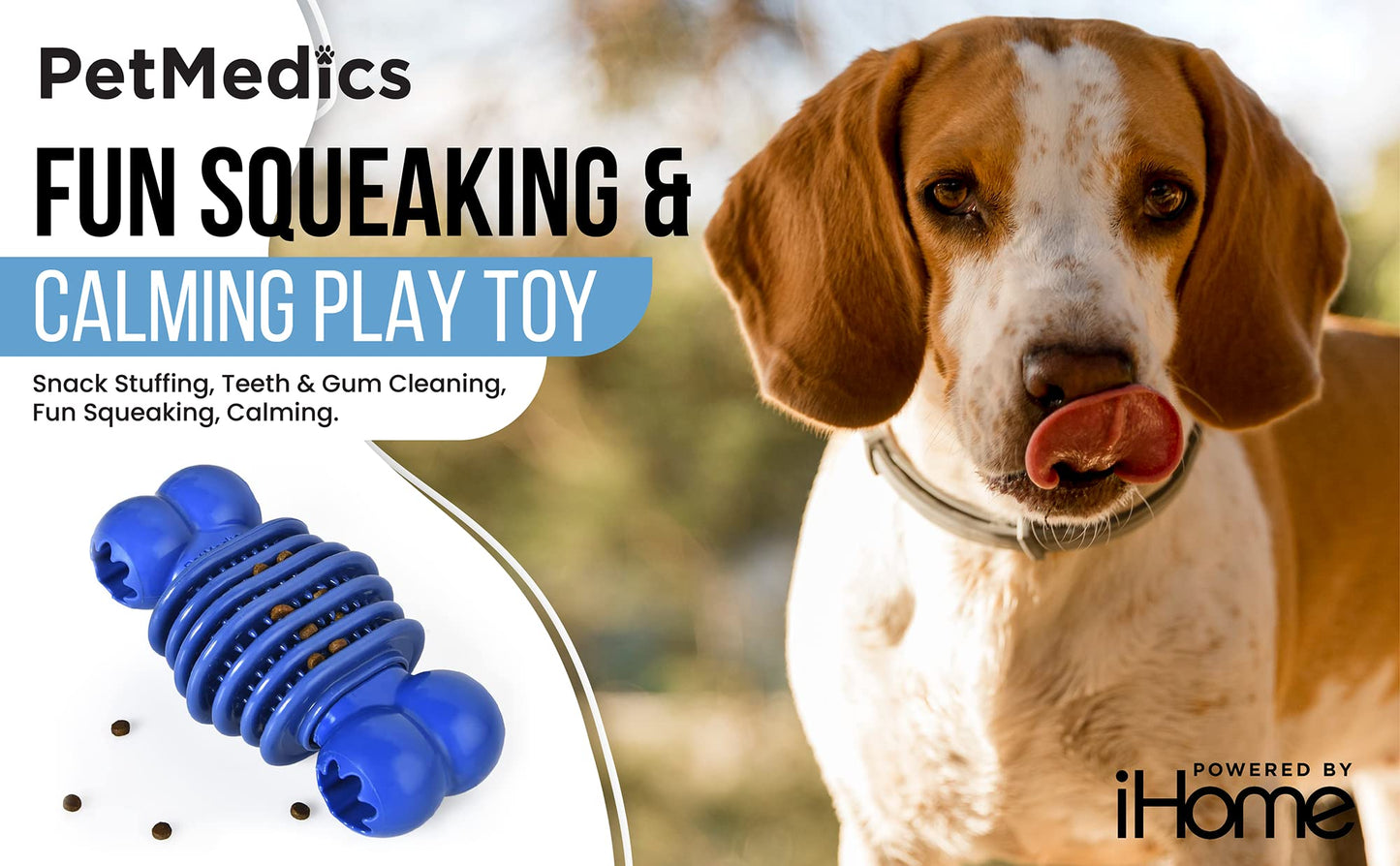 PetMedics Soothing & Wellness Durable Dog Chew Aid for Medium to Large Dogs - Moderate to Tough Chewers - Dog Toothbrush, Teething with Fun & Calming Sounds