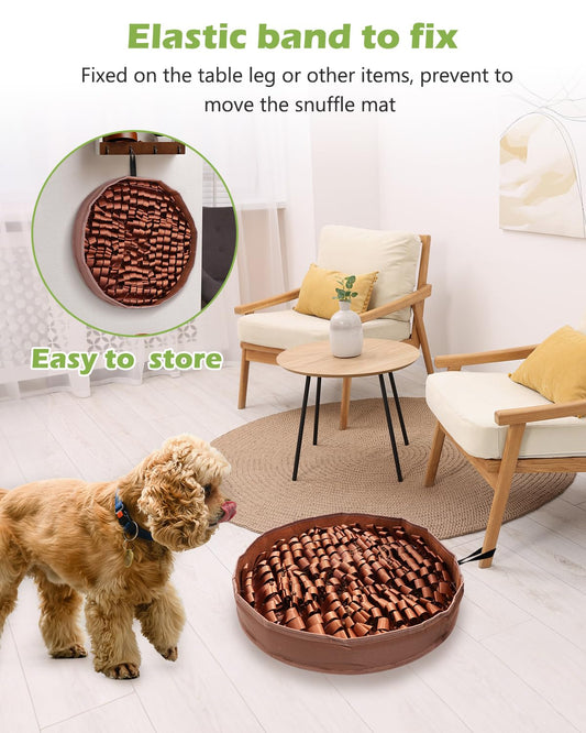 KeeKit Snuffle Mat for Dogs, 25x25 Inch Slow Feeder Mat, Interactive Feeding Game for Small & Medium Dogs - Encourages Natural Foraging, Mental Stimulation - Non-Slip Durable Design for Kibble/Treats