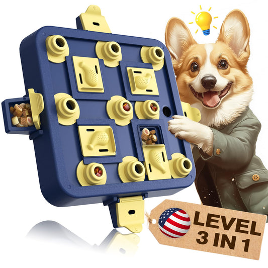 KADTC Interactive Dog Chess Puzzle Toy – 3-in-1 Treat Puzzles Game & Boredom Buster Puppy Enrichment Toys for Brain Stimulation (Small/Medium/Large Dogs)