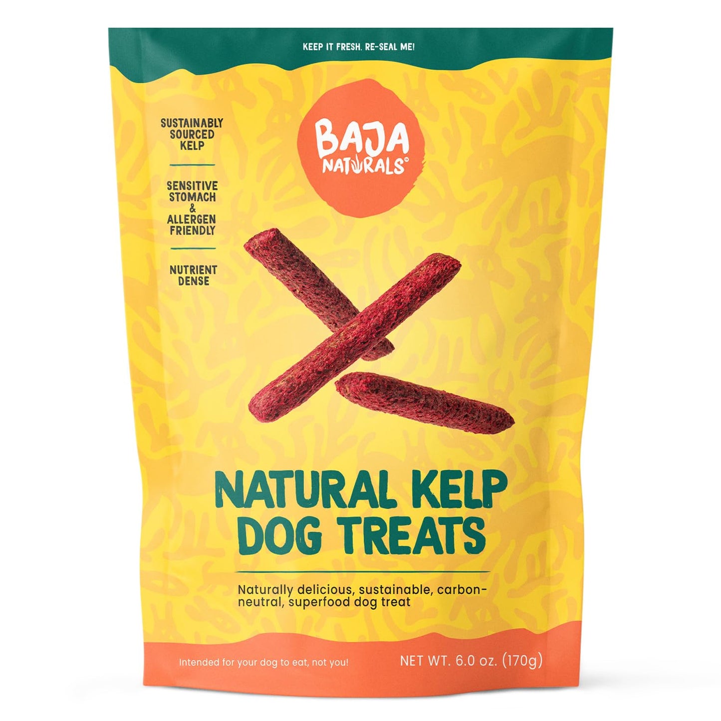Baja Naturals Kelp Dog Treats – All Natural Healthy Supplement for Adult Dogs, Superfood Training Treat, Gluten Free Naturally Delicious, 6 oz.