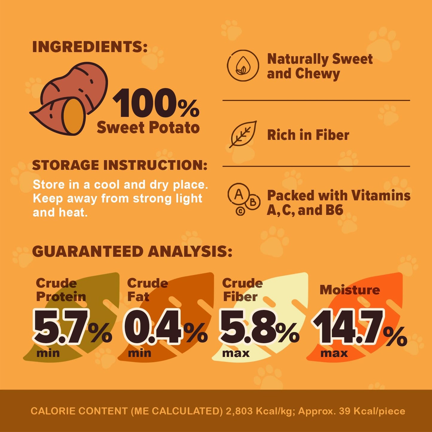 Sweet Potato Chews for Dogs- 100% All-Natural Single Ingredient Dog Treats- Crispy & Crunchy, Hypoallergenic, Grain Free, Easy to Digest, Perfect for Dogs of All Breeds and Sizes, 8 oz