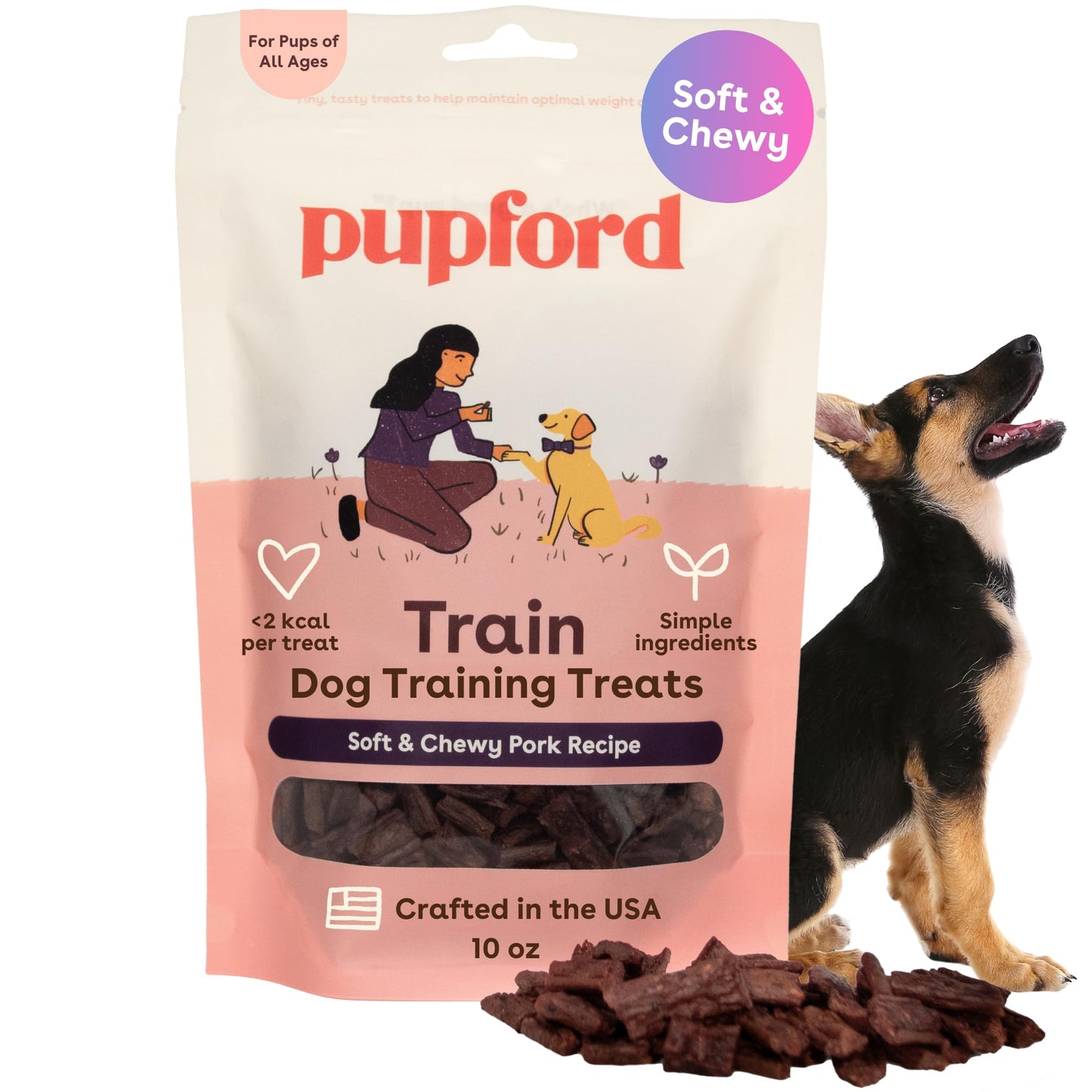 Pupford Soft & Chewy Training Treats for Dogs & Puppies (Pork, 10 oz)