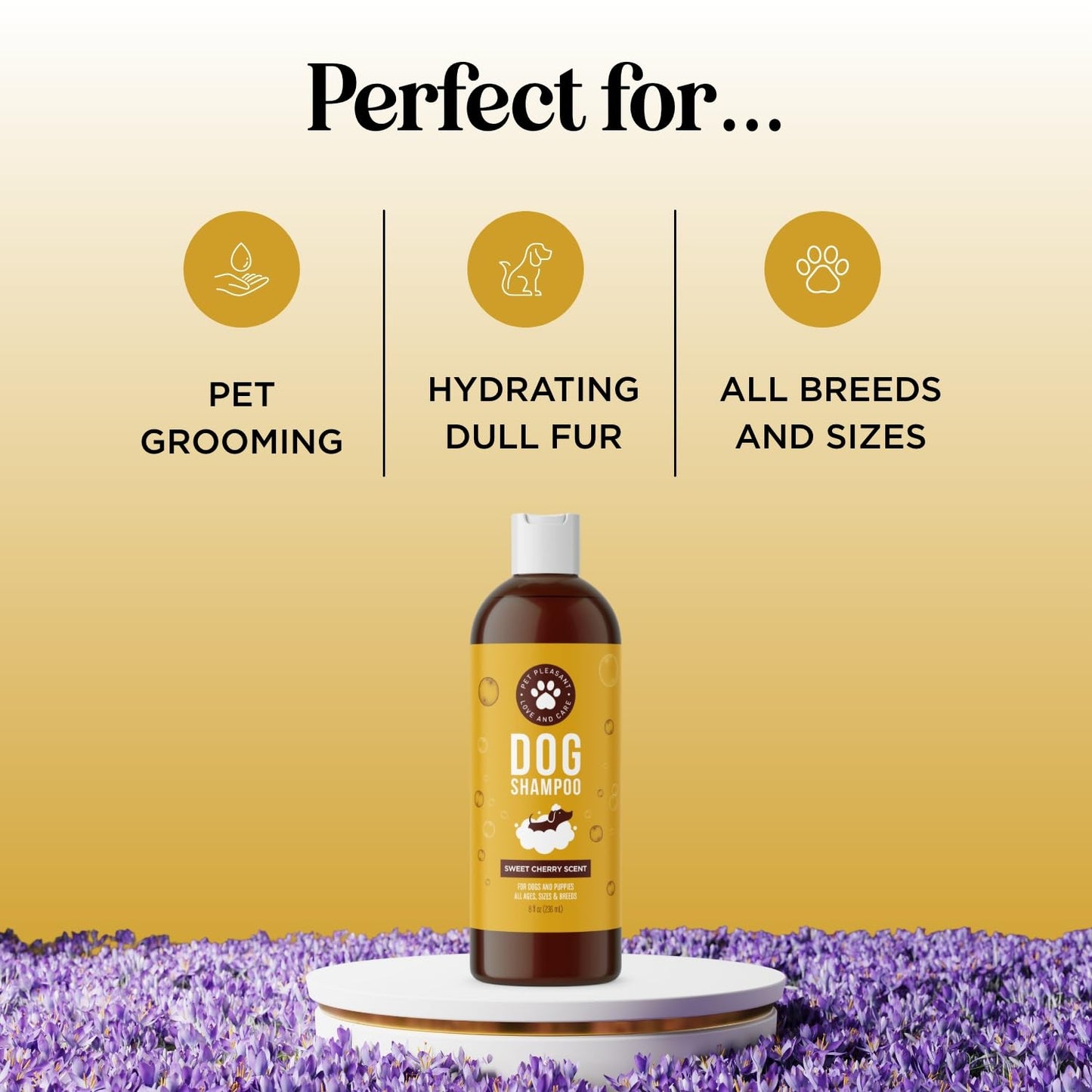 Soothing Oatmeal Shampoo for Dogs - Cleansing and Moisturizing Aloe & Oatmeal Dog Shampoo for Smelly Dogs of all Ages & Breeds - Gentle Sulfate and Paraben Free Dog Wash Made in USA (Sweet Cherry)