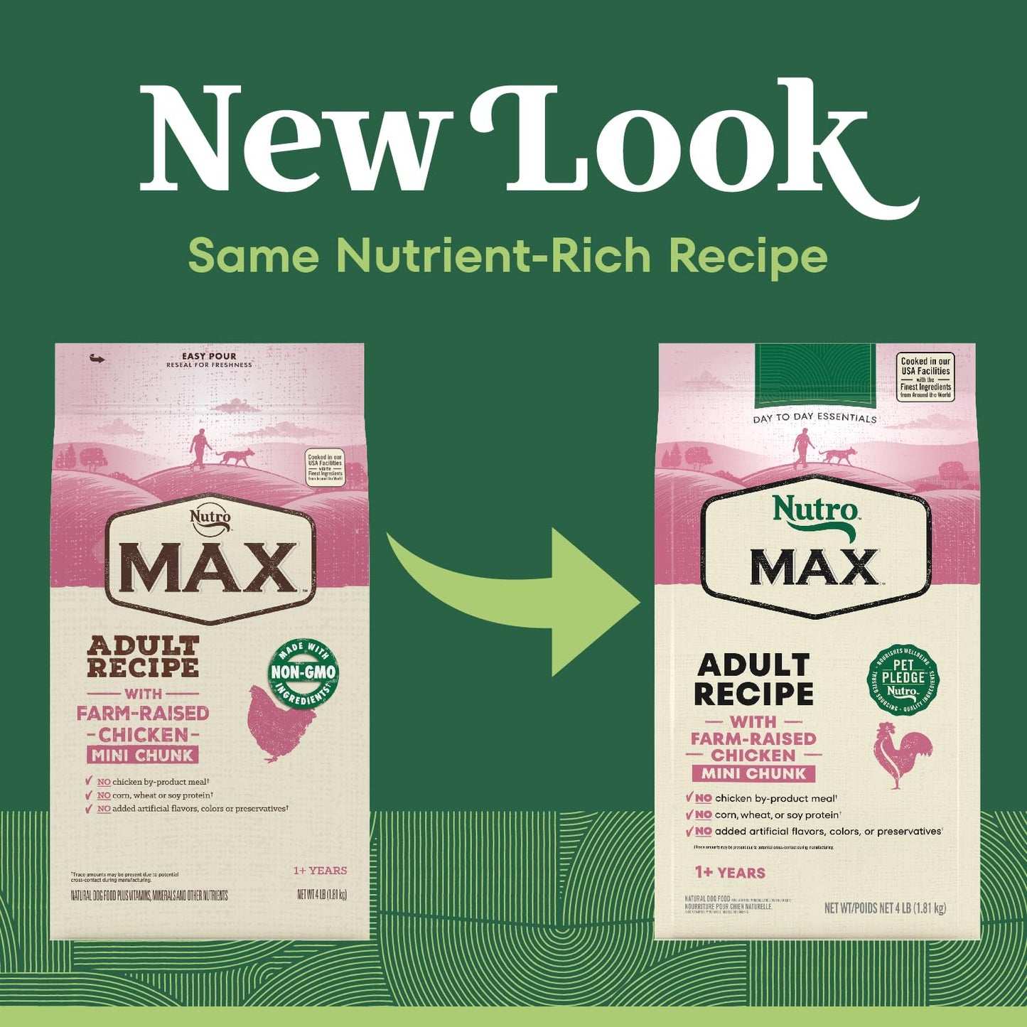 Nutro Max Adult Mini Chunk Dry Dog Food with Farm-Raised Chicken, 4 lb. Bag