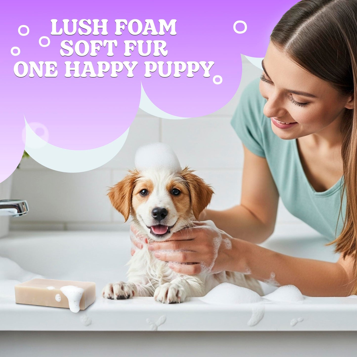 Lavender Dog Shampoo Bar 2 Pack – Gentle Pet Soap with Mango Butter & Nourishing Oils – Deodorizing Dog Shampoo for Smelly Dogs – Soothing, Hydrating Puppy Soap for Sensitive Skin & Odor Control
