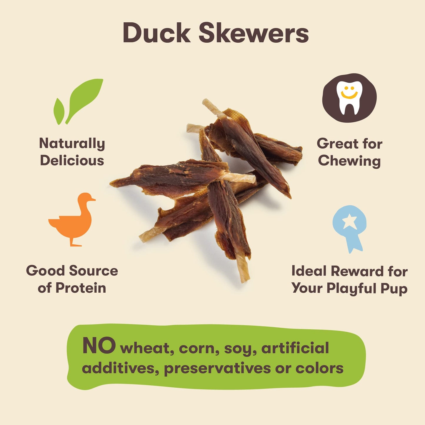 Pet 'n Shape Chik 'n Skewers – Duck Wrapped Rawhide Chew Dog Treats - 1 Pound