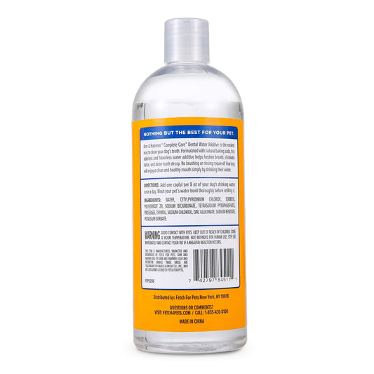 Arm & Hammer Complete Care Fresh Dental Water Additive for Dogs, 16 Fl Oz - Flavorless Dog Water Additive, Dog Mouth Wash, Dog Dental Rinse, PetWater Additive, Pets Dental Care for Bad Breath