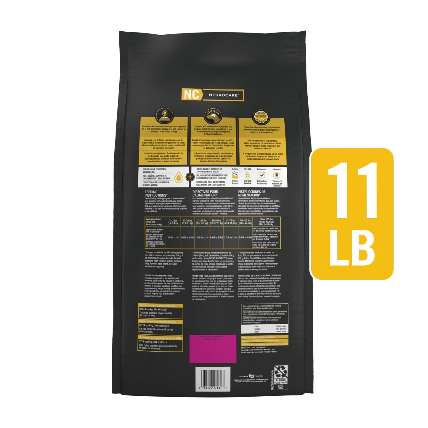 Pro Plan Veterinary Diets Purina NC NeuroCare Canine Formula High Protein Dog Food - 11 lb. Bag