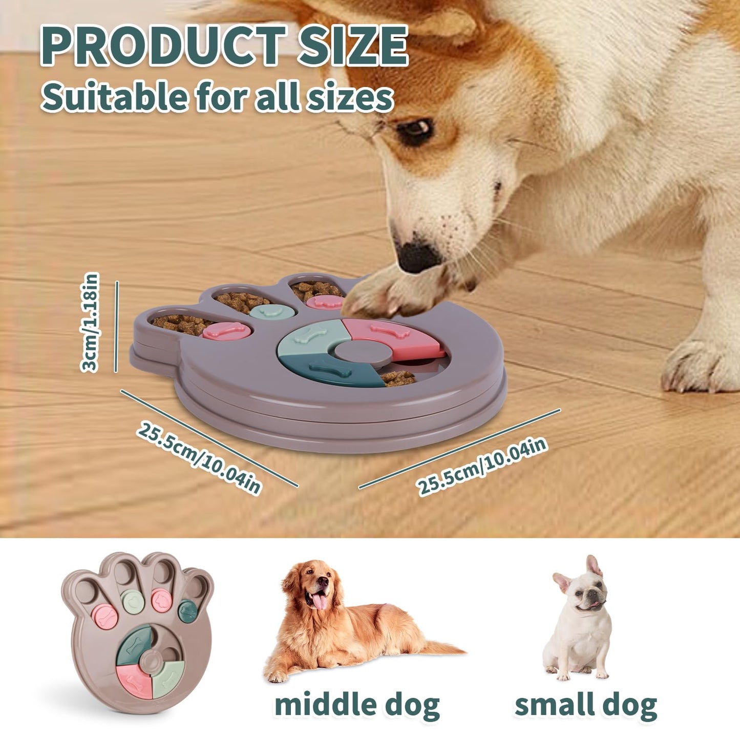 Interactive Dog Puzzle Toy & Slow Feeder Bowl - Puppy Chew Toys for Boredom Relief, Mental Stimulation, Aggressive Chewers,Dog Puzzle Toy