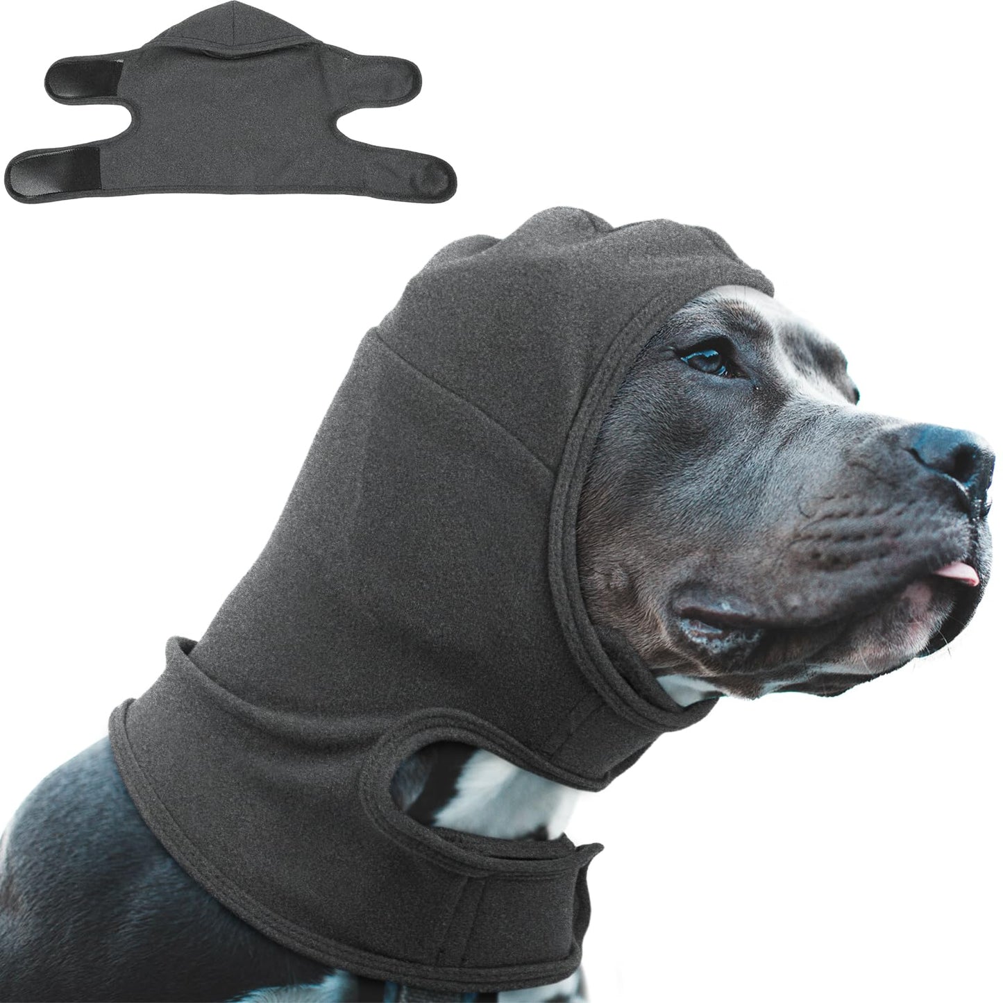 Nanaki Calming Hoodie Dog Ear Covers-No Shake Hematomas Ear Wraps for Dogs, Adjustable Head Wrap Muffs Noise Cancelling Protector, Anxiety Relief, Fireworks & Grooming Bathing, 4th of July, Vet Visit