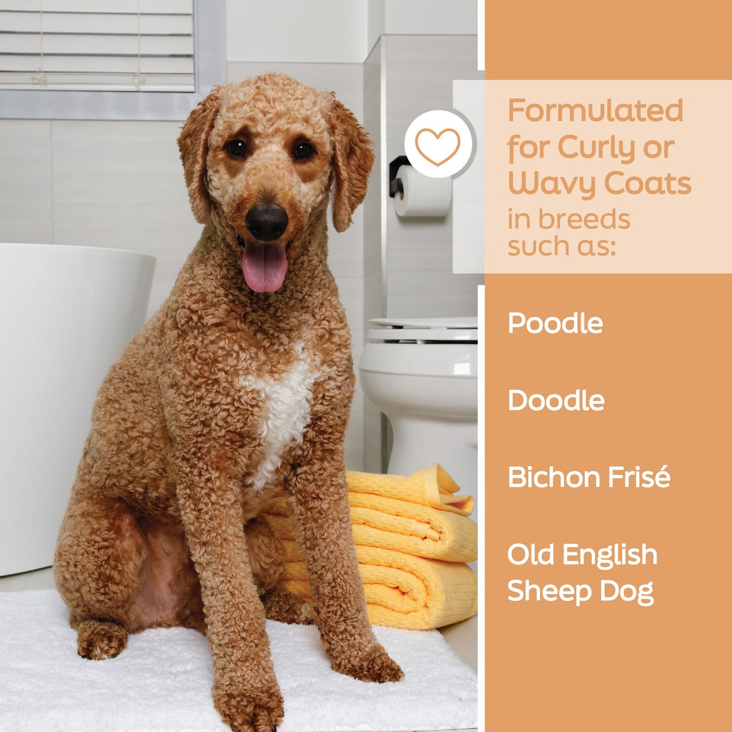 New! Hartz True Coat Curly or Wavy Coat Specific Dog Shampoo, Detangles & Conditions with Oat Milk, Coconut Oil & Shea Butter