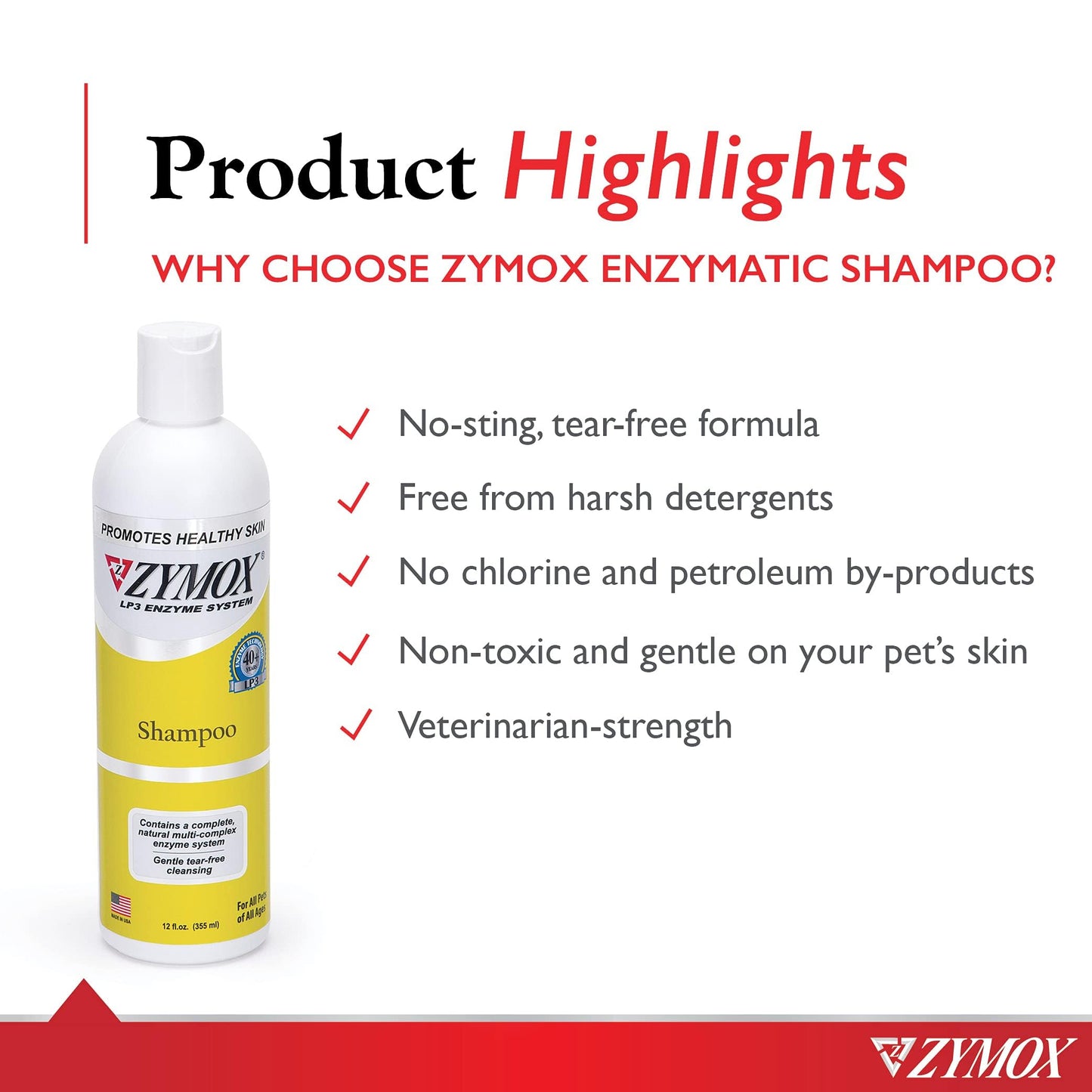 Zymox Enzymatic Shampoo for Dogs and Cats, 12oz