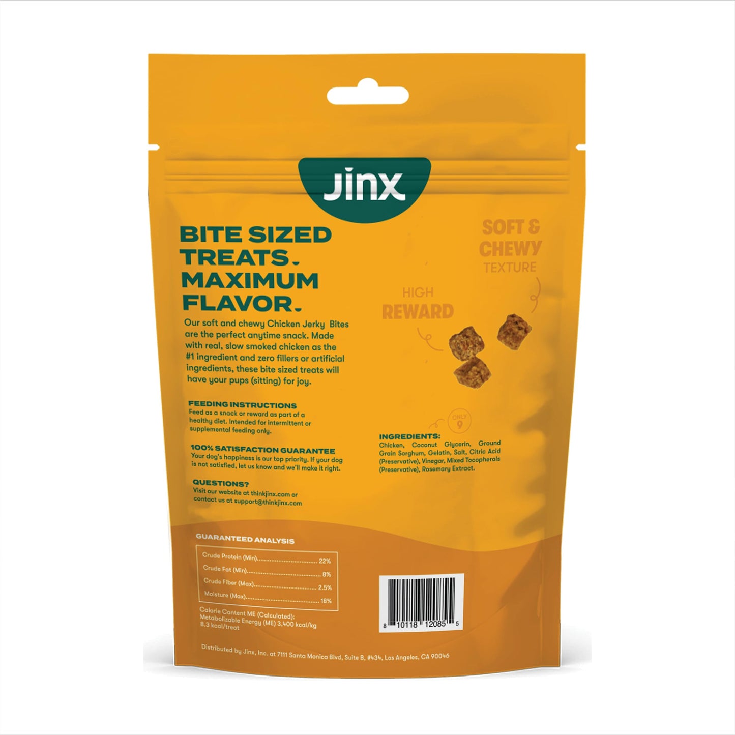 Jinx Chicken Bites Jerky Dog Treats - Soft & Chewy, All Natural Dog Jerky Treats with Cage-Free Chicken - Pet Products for All Dogs (Puppies, Adults & Seniors) - 15oz