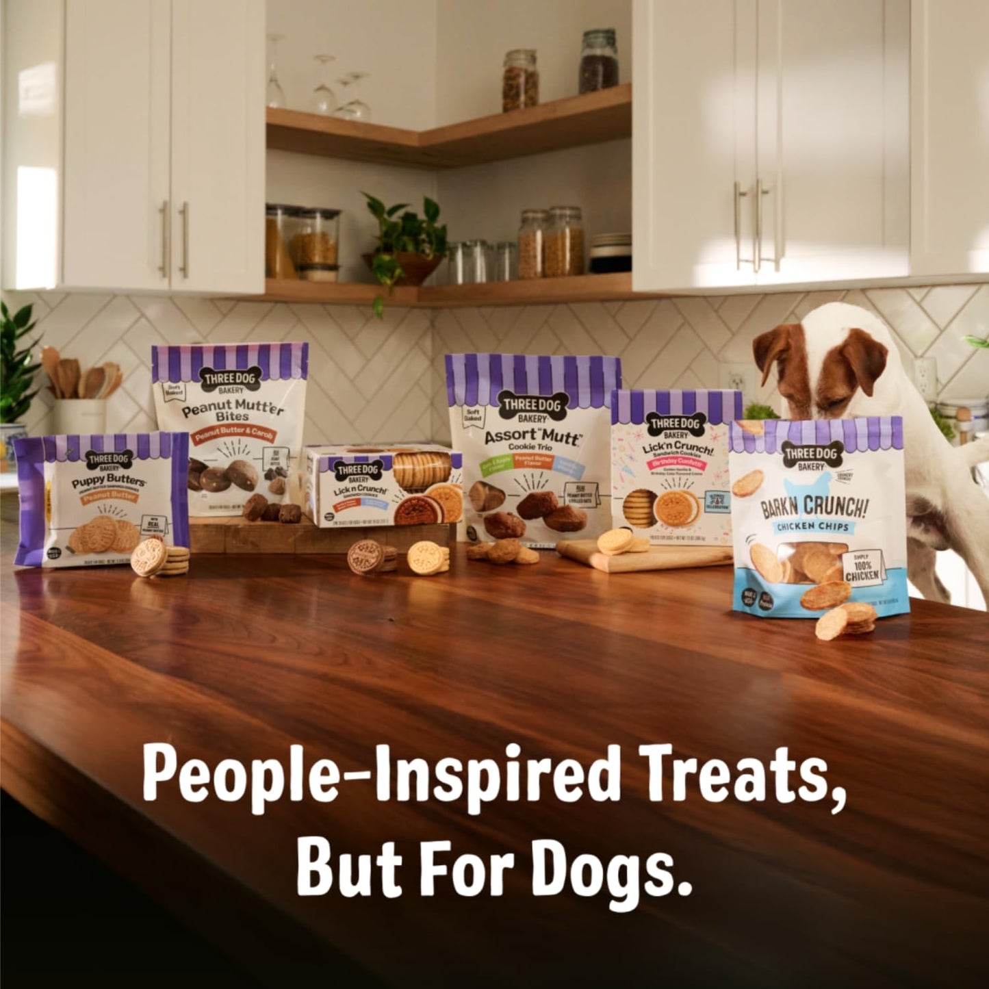 Three Dog Bakery Lick'n Crunch Sandwich Cookies Premium Dog Treats with No Artificial Flavors, Carob/Peanut Butter, Golden/Vanilla, 39 Ounces (Pack of 1)