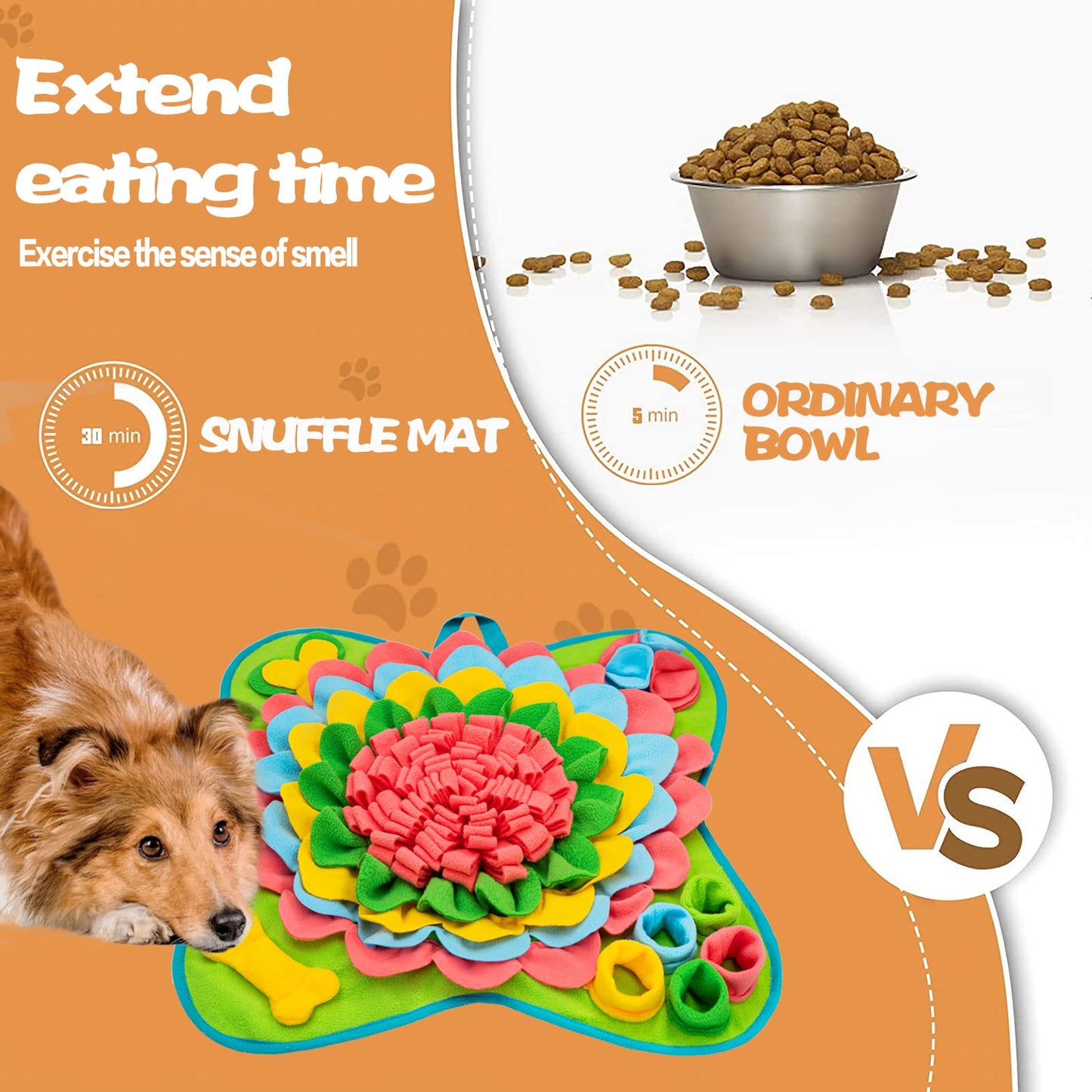 Meilzer Snuffle Mat for Dogs Pet Treats Feeding Mat for Small/Medium Breed Dogs Non-Slip/Portable/Durable Interactive Dog Puzzle Toys Encourages Natural Foraging Skills (Pink)