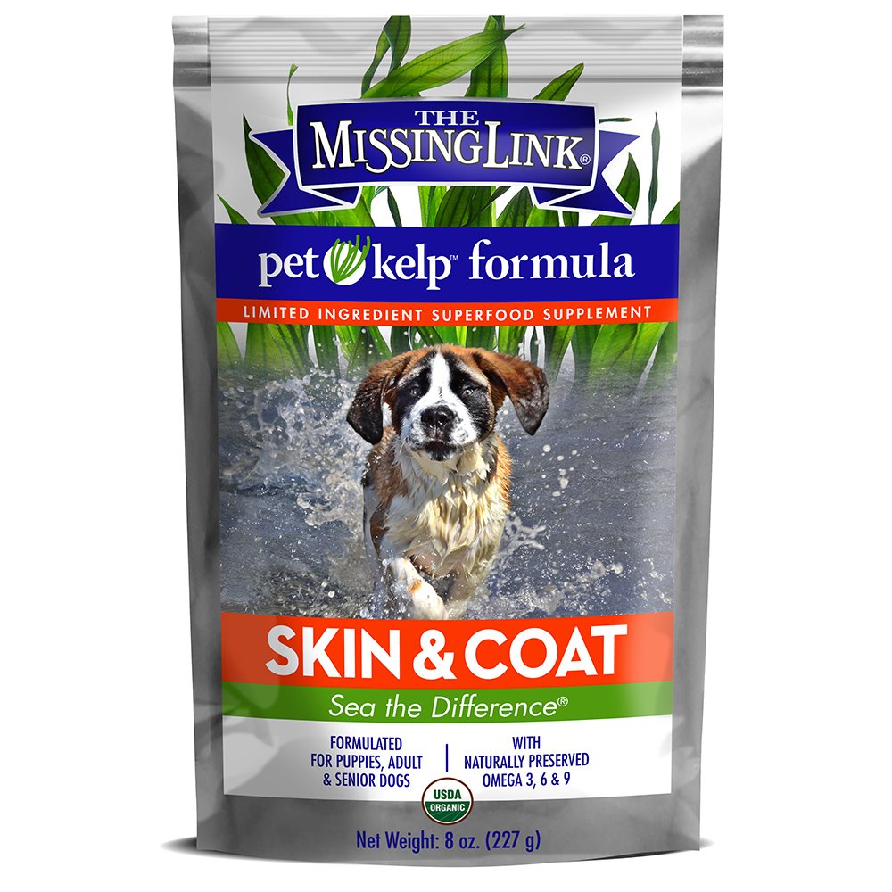 The Missing Link Pet Kelp Canine Skin & Coat 8oz Superfood Powdered Supplement, Organic & Limited Ingredient Formula for Dogs