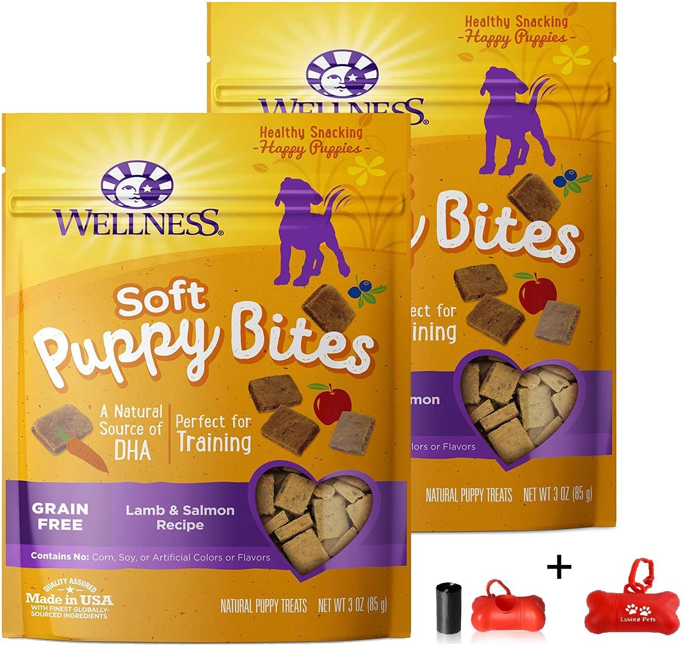 Wellness Natural Pet Food Grain Free Puppy Training Treats, 2 Pack