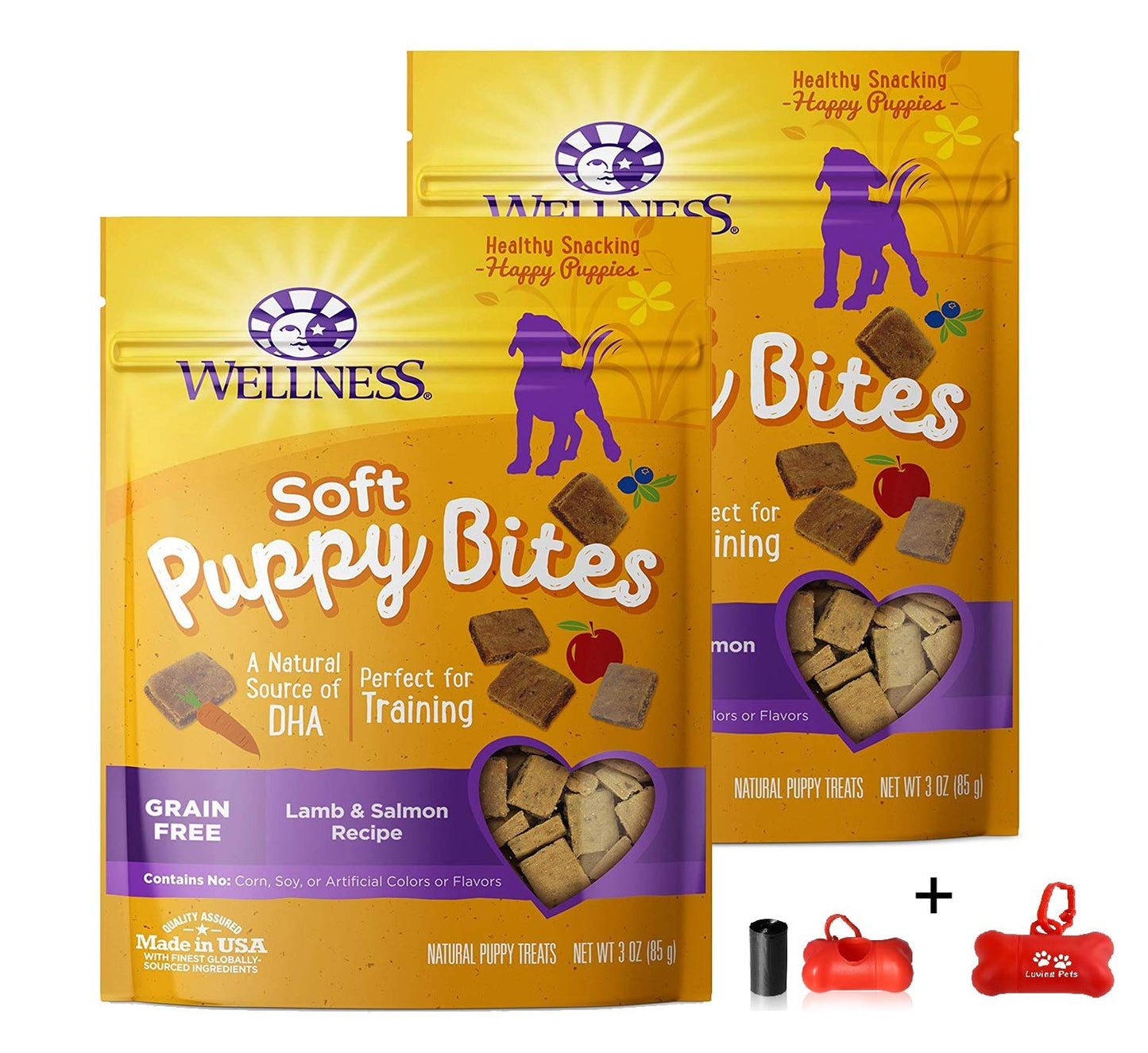 Wellness Natural Pet Food Grain Free Puppy Training Treats, 2 Pack