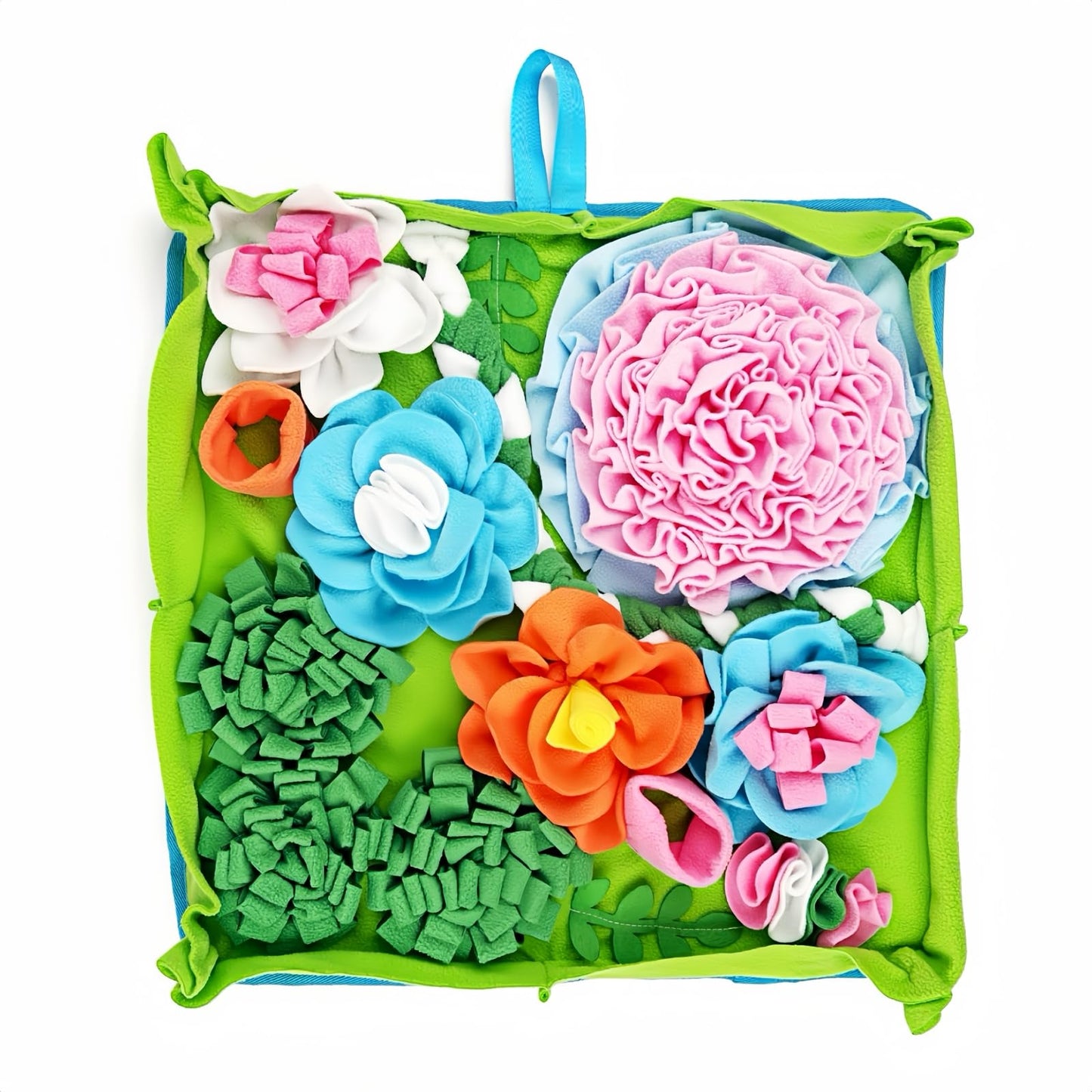 Qxsnuvvlg Snuffle Mat for Dogs, Slow Feeding Game Interactive Puzzle Dog Food Mat,Encourage Natural Foraging Skill-Dog Snuffle Mat 19.7''x19.7''Easy to Clean, Durable